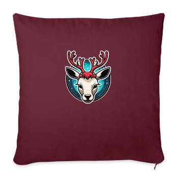 Illustration de Noël de renne - Housse de coussin décorative 45 x 45 cm - bordeaux - Devant