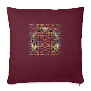 Écouteur - Housse de coussin décorative 45 x 45 cm - bordeaux - Devant