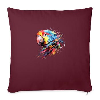 Perroquet, Oiseau, Liberté Animale, Monde, Merveille de la faune - Housse de coussin décorative 45 x 45 cm - bordeaux - Devant