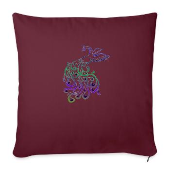 Paon Tribal arc-en-ciel élégant cadeau oiseau Fun - Housse de coussin décorative 45 x 45 cm - bordeaux - Devant