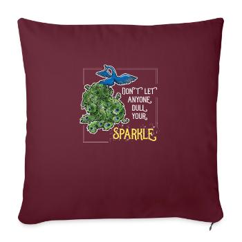pfau bunt sparkle lustig Geschenk Vogel Spruch - Sofakissenbezug 45 x 45 cm - Burgunderrot - Vorne