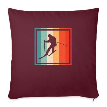 Ski Retro - Sofakissenbezug 45 x 45 cm - Burgunderrot - Vorne