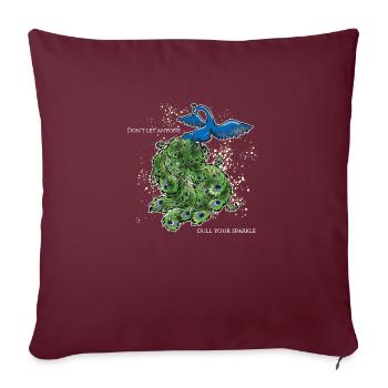 oiseau paon art déco simple dicton drôle étincelles - Housse de coussin décorative 45 x 45 cm - bordeaux - Devant