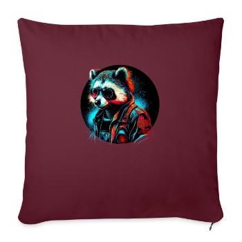 Cyber raton laveur - Housse de coussin décorative 45 x 45 cm - bordeaux - Devant