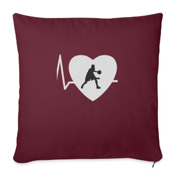 Battement de cœur Basketball - Housse de coussin décorative 45 x 45 cm - bordeaux - Devant
