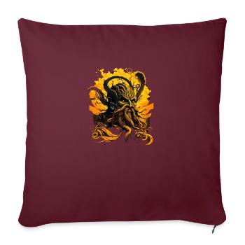 Roi des tentacules jaunes - Housse de coussin décorative 45 x 45 cm - bordeaux - Devant