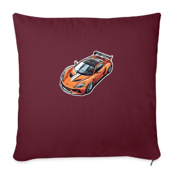 Orange Rennmaschine / Sportwagen - Sofakissenbezug 45 x 45 cm - Burgunderrot - Vorne