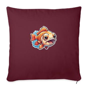 Poissons rouges étonnés - Housse de coussin décorative 45 x 45 cm - bordeaux - Devant