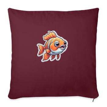 Curieux poisson rouge orange - Housse de coussin décorative 45 x 45 cm - bordeaux - Devant