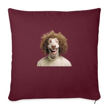 Adoptez un chien dans un refuge pour animaux. - Housse de coussin décorative 45 x 45 cm - bordeaux - Devant