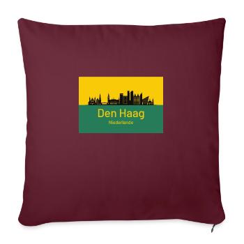 Den Haag - Niederlande - Sofakissenbezug 45 x 45 cm - Burgunderrot - Vorne
