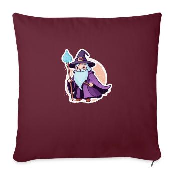 Cute wizard 01 - Sofa pillowcase 17,3'' x 17,3'' (45 x 45 cm) - burgundy - Front