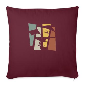 Paragliding rétro vintage - Housse de coussin décorative 45 x 45 cm - bordeaux - Devant