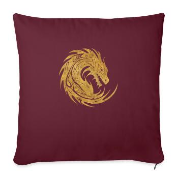 Fantasy Dragon Anime Dragon Head Reptile mythique - Housse de coussin décorative 45 x 45 cm - bordeaux - Devant