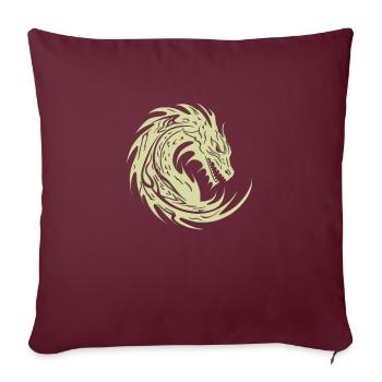 Fantasy Dragon Anime Dragon Head Reptile mythique - Housse de coussin décorative 45 x 45 cm - bordeaux - Devant