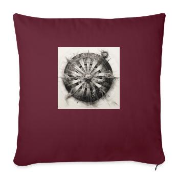Dartboard Dartscheibe Winkingerschild - Sofakissenbezug 45 x 45 cm - Burgunderrot - Vorne