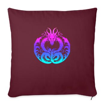 Fantasy Dragon Anime Dragon Head Reptile mythique - Housse de coussin décorative 45 x 45 cm - bordeaux - Devant