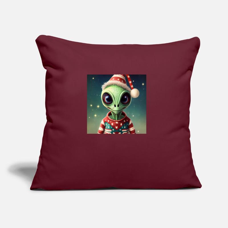 Alien trägt einen hässlichen Weihnachtspullover Sofakissenbezug 45 x 45 cm