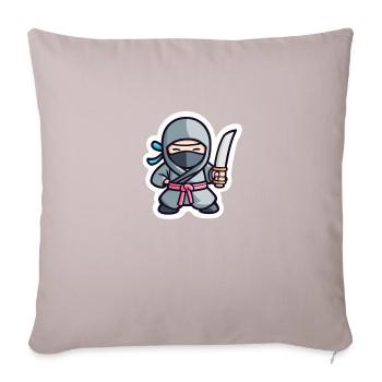 Ninja gris mignon avec épée katana - Housse de coussin décorative 45 x 45 cm - taupe clair - Devant