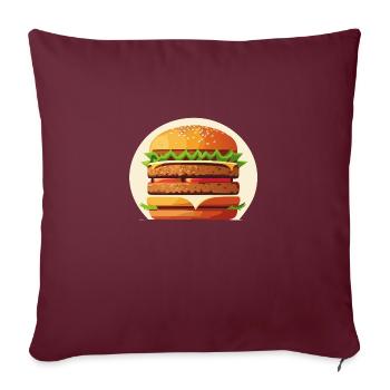 Saftiger leckerer Burger - Sofakissenbezug 45 x 45 cm - Burgunderrot - Vorne