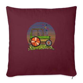 Traktor - Sofakissenbezug 45 x 45 cm - Burgunderrot - Vorne