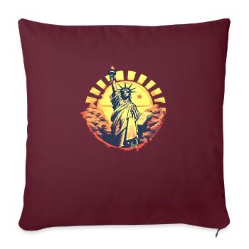 New York, États-Unis, Amérique, Voyage, Ville touristique - Housse de coussin décorative 45 x 45 cm - bordeaux - Devant