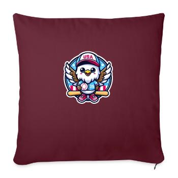 Aigle patriotique - Baseball USA - Housse de coussin décorative 45 x 45 cm - bordeaux - Devant