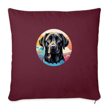 Labrador Retriever - Housse de coussin décorative 45 x 45 cm - bordeaux - Devant
