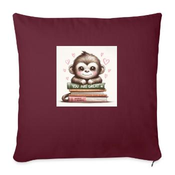 Vous êtes génial - Äffchen Design - Housse de coussin décorative 45 x 45 cm - bordeaux - Devant