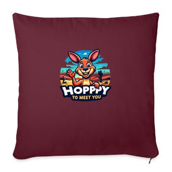Hopppy to meet you - Sofakissenbezug 45 x 45 cm - Burgunderrot - Vorne