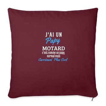 Papy Motard Cool - Housse de coussin décorative 45 x 45 cm - bordeaux - Devant