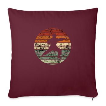 Retro Karate - Vintage Geschenkidee - Sofakissenbezug 45 x 45 cm - Burgunderrot - Vorne