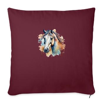 Cheval, Puissance Animal, Sensualité, Dynamique, Liberté - Housse de coussin décorative 45 x 45 cm - bordeaux - Devant