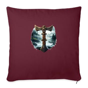 Wikinger Axt Nordisch Valhalla - Sofakissenbezug 45 x 45 cm - Burgunderrot - Vorne