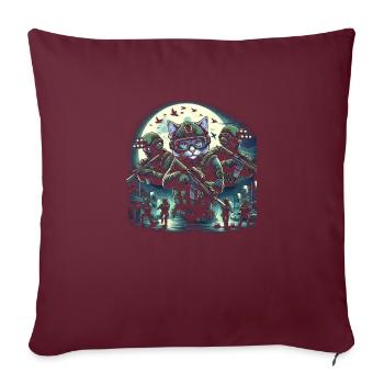 Ronronnements spéciaux - Housse de coussin décorative 45 x 45 cm - bordeaux - Devant