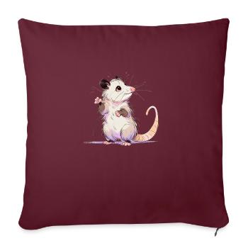 Opossum joueur - Housse de coussin décorative 45 x 45 cm - bordeaux - Devant