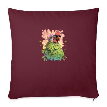 Clucky Chuckles: Urkomisches Hühnchen-T-Shirt - Sofakissenbezug 45 x 45 cm - Burgunderrot - Vorne