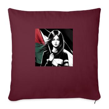 Palestine - Housse de coussin décorative 45 x 45 cm - bordeaux - Devant