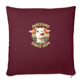 awesome Since 1974 - Humor Geburtstagsgeschenk 1974 - Sofakissenbezug 45 x 45 cm - Burgunderrot - Vorne