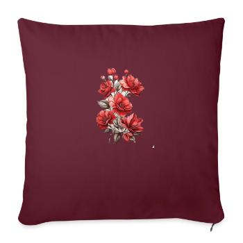 Schöne Rote Blume - Sofakissenbezug 45 x 45 cm - Burgunderrot - Vorne