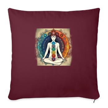 Chakra Mantra Yoga Bonheur - Housse de coussin décorative 45 x 45 cm - bordeaux - Devant