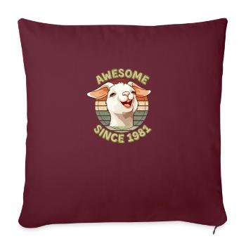 awesome Since 1981 - Humor Geburtstagsgeschenk 1981 - Sofakissenbezug 45 x 45 cm - Burgunderrot - Vorne