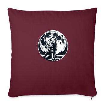 Wolf Silhouette - Sofa pillowcase 17,3'' x 17,3'' (45 x 45 cm) - burgundy - Front