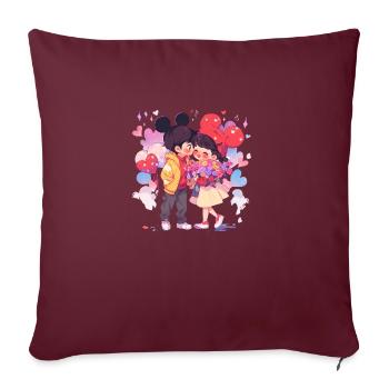 Cute couple - Sofa pillowcase 17,3'' x 17,3'' (45 x 45 cm) - burgundy - Front