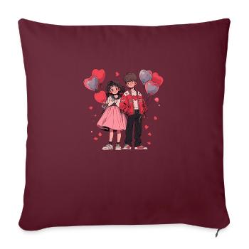 Lovebirds - Sofa pillowcase 17,3'' x 17,3'' (45 x 45 cm) - burgundy - Front