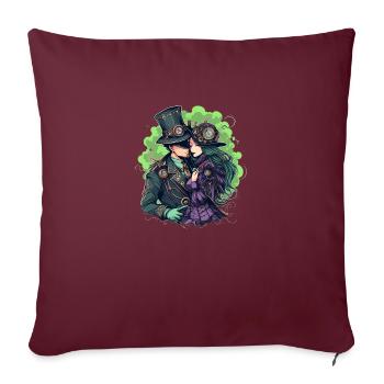 Steampunk Couple - Sofa pillowcase 17,3'' x 17,3'' (45 x 45 cm) - burgundy - Front