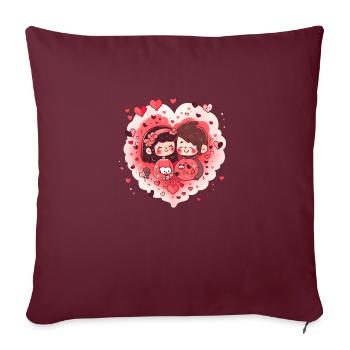 Sweethearts - Sofa pillowcase 17,3'' x 17,3'' (45 x 45 cm) - burgundy - Front