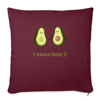 Avocado Liebe - Sofakissenbezug 45 x 45 cm - Burgunderrot - Vorne
