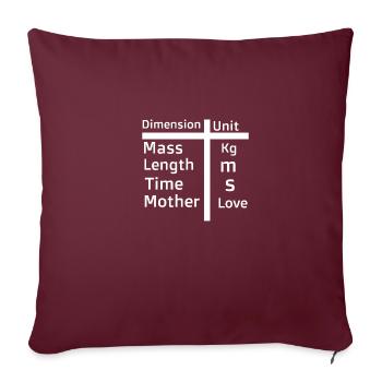 « Maman est une dimension, l’amour est l’unité"Fête des mères - Housse de coussin décorative 45 x 45 cm - bordeaux - Devant