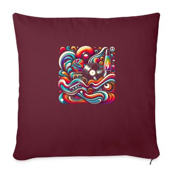 Ambiance de tourbillon rétro - Housse de coussin décorative 45 x 45 cm - bordeaux - Devant